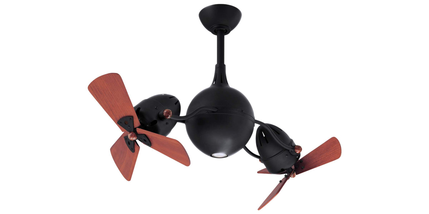 AQ-BK-WD Atlas Acqua 39" Ceiling Fan in Matte Black with Mahogany Tone Blades