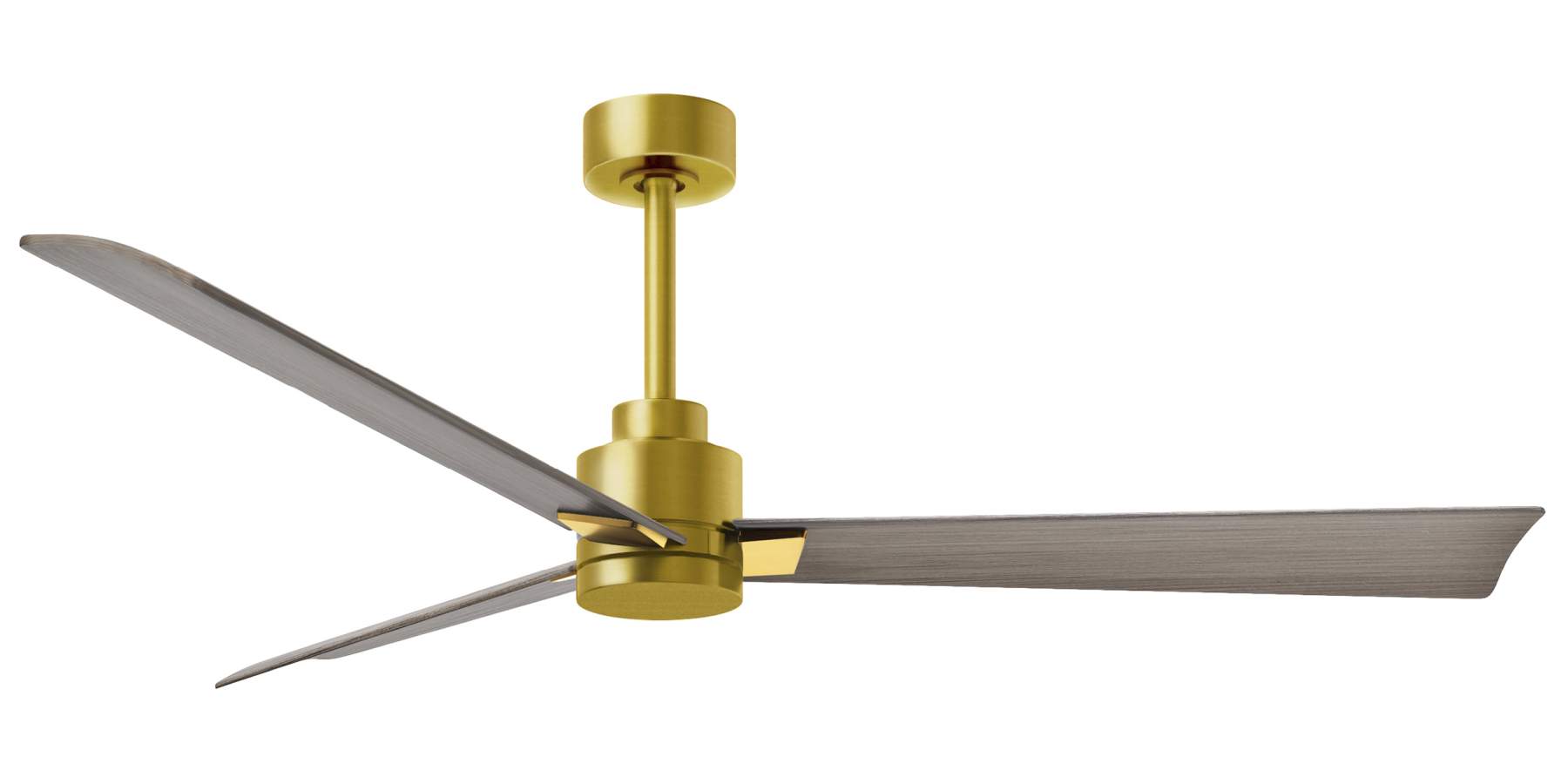 AK-BRBR-GA-56 - 56 Inch Alessandra in Brushed Brass with Gray Ash Blades