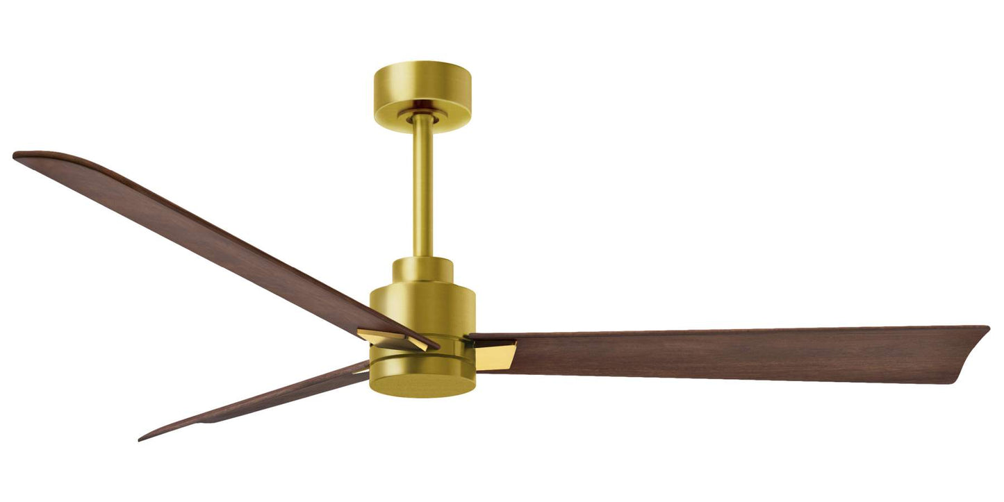 AK-BRBR-WN-56 - 56 Inch Alessandra in Brushed Brass with Walnut Blades