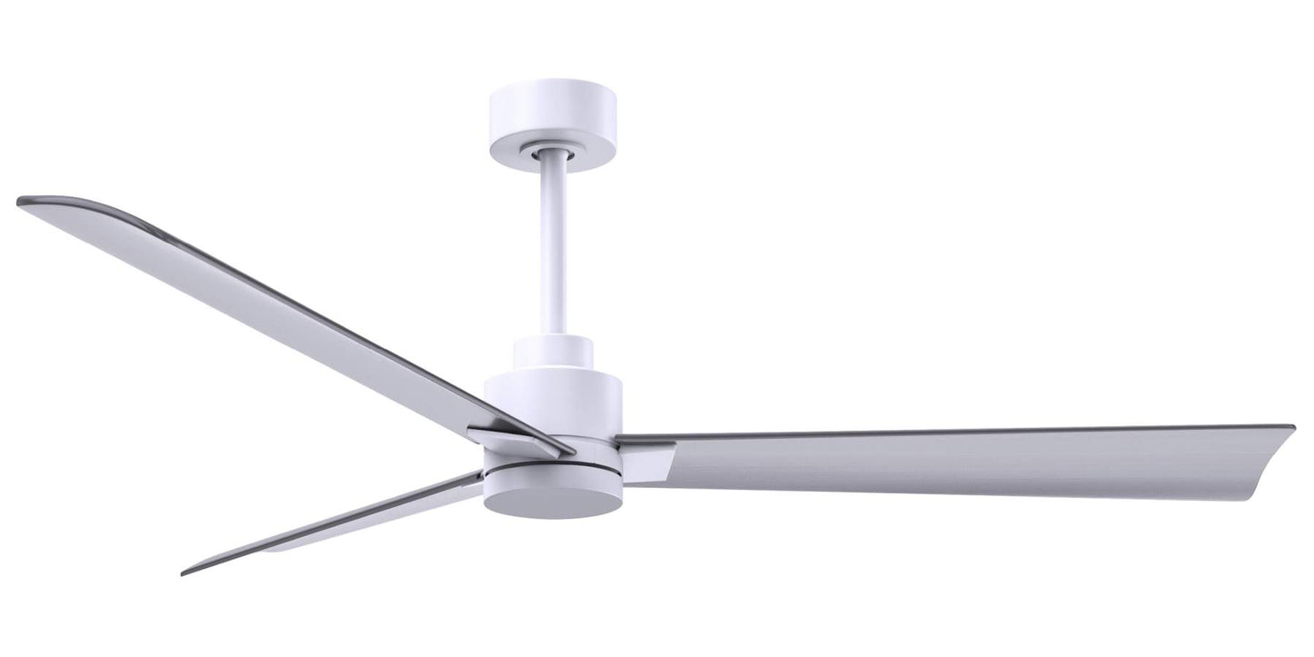 AK-MWH-BN-56 - 56 Inch Alessandra in Matte White with Brushed Nickel (Silver) Blades