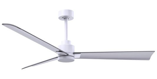 AK-MWH-BN-56 - 56 Inch Alessandra in Matte White with Brushed Nickel (Silver) Blades