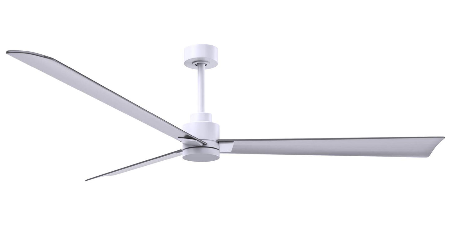 AK-MWH-BN-72 - 72 Inch Alessandra in Matte White with Brushed Nickel (Silver) Blades