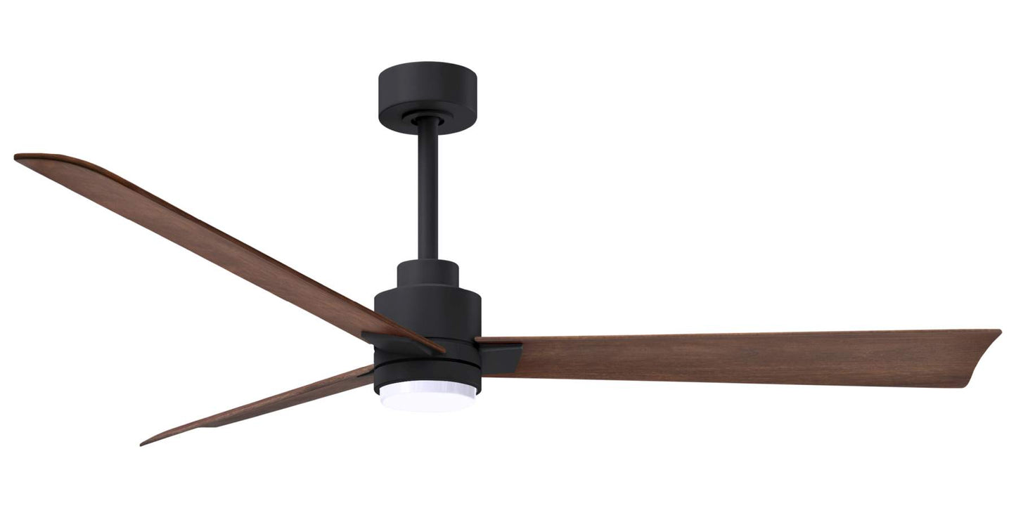 AKLK-BK-WN-56 - 56 Inch Alessandra-LK in Matte Black with Walnut Blades