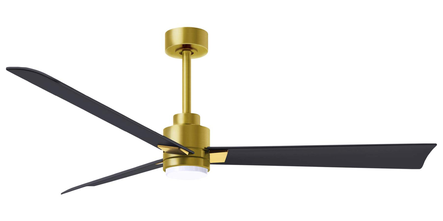 AKLK-BRBR-BK-56 - 56 Inch Alessandra-LK in Brushed Brass with Matte Black Blades