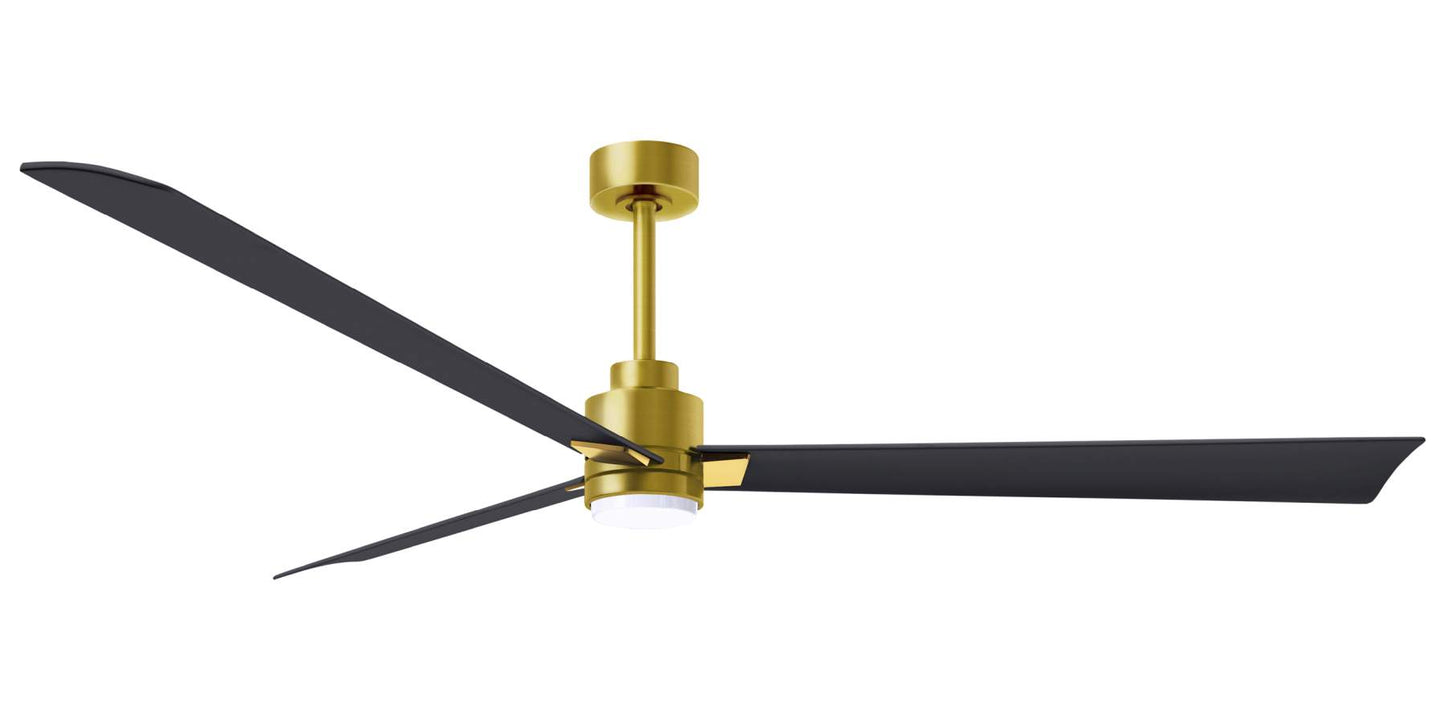 AKLK-BRBR-BK-72 - 72 Inch Alessandra-LK in Brushed Brass with Matte Black Blades