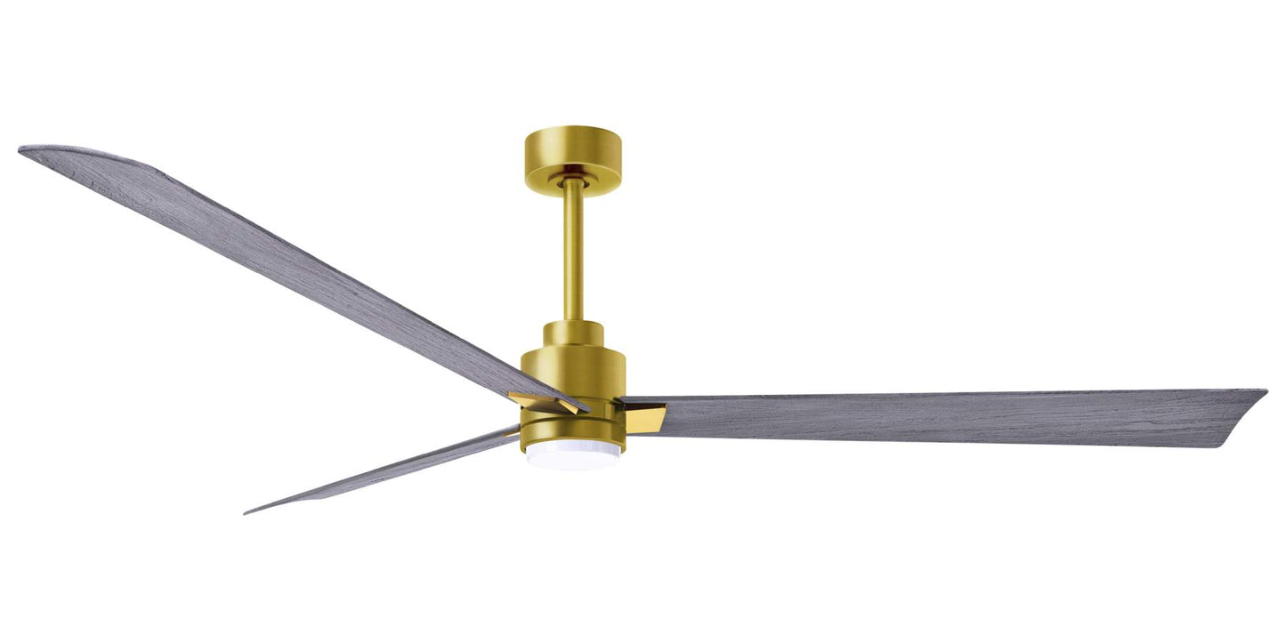 AKLK-BRBR-BW-72 - 72 Inch Alessandra-LK in Brushed Brass with Barnwood Blades