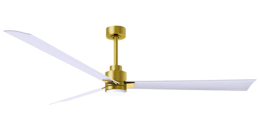 AKLK-BRBR-MWH-72 - 72 Inch Alessandra-LK in Brushed Brass with Matte White Blades