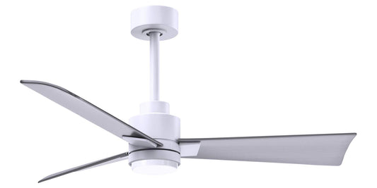 AKLK-MWH-BN-42 - 42 Inch Alessandra-LK in Matte White with Brushed Nickel (Silver) Blades