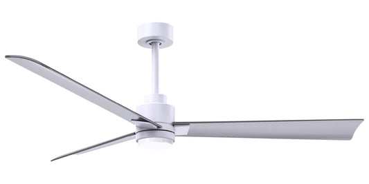 AKLK-MWH-BN-56 - 56 Inch Alessandra-LK in Matte White with Brushed Nickel (Silver) Blades