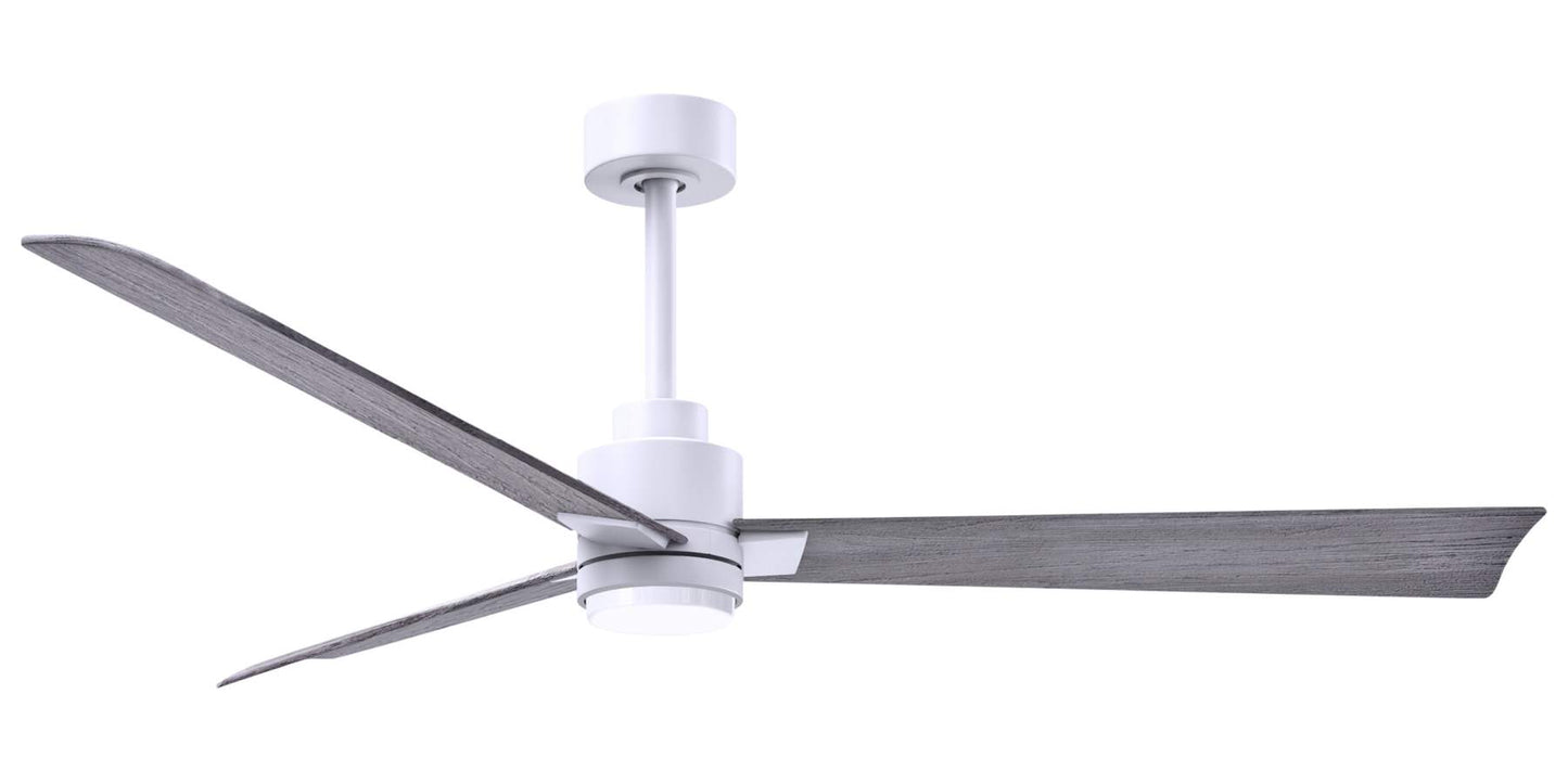 AKLK-MWH-BW-56 - 56 Inch Alessandra-LK in Matte White with Barnwood Blades