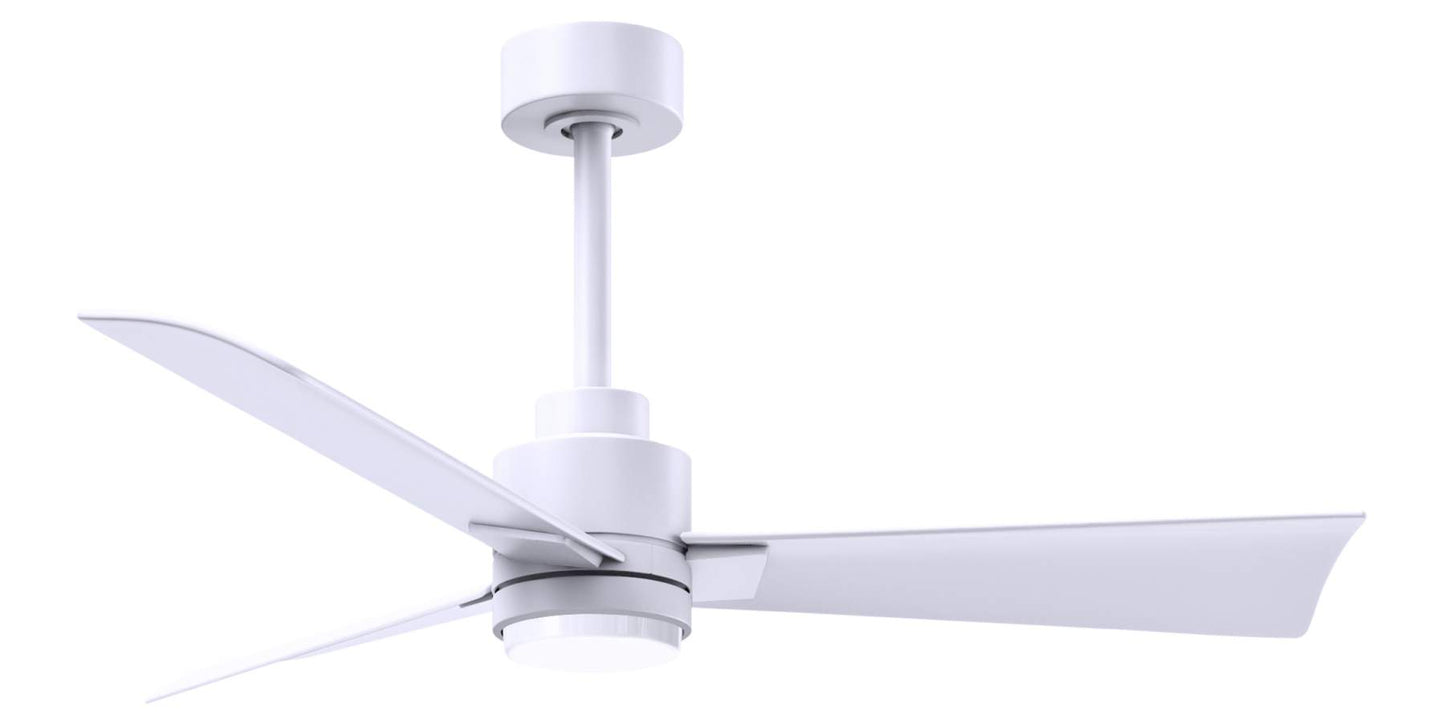 AKLK-MWH-MWH-42 - 42 Inch Alessandra-LK in Matte White with Matte White Blades