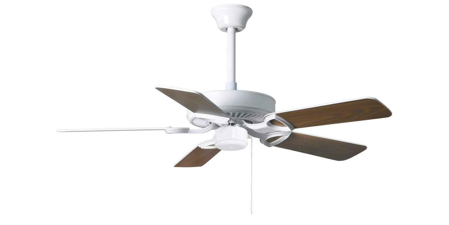 AM-TW-WH-42 Atlas America 52" Ceiling Fan in Gloss White with Reversible White/Light Oak Wood Tone Blades