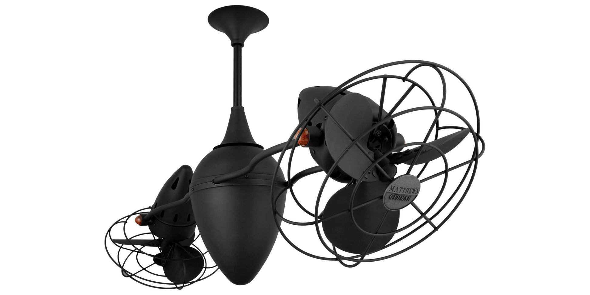 AR-BK-MTL Matthews Ar Ruthiane 46" Ceiling Fan in Matte Black with Black Blades