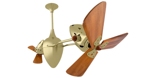 AR-BRBR-WD Matthews Ar Ruthiane 48" Ceiling Fan in Brushed Brass with Mahogany Blades