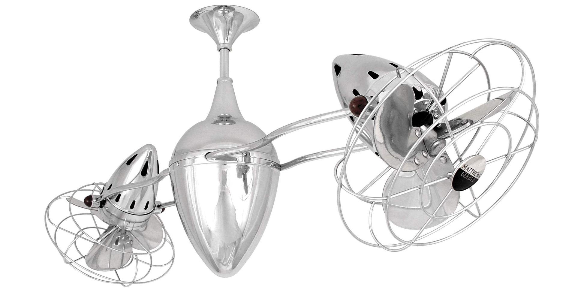 AR-CR-MTL Matthews Ar Ruthiane 46" Ceiling Fan in Polished Chrome with Polished Chrome Blades