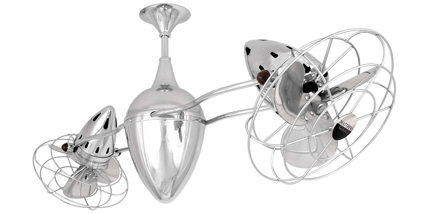 AR-CR-MTL-DAMP Matthews Ar Ruthiane 46" Ceiling Fan in Polished Chrome with Polished Chrome Blades