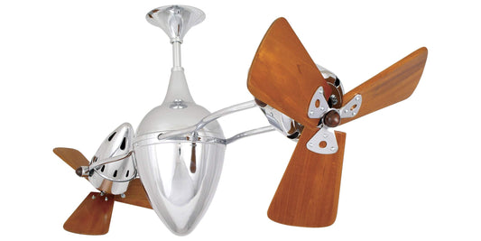 AR-CR-WD-DAMP Matthews Ar Ruthiane 48" Ceiling Fan in Polished Chrome with Mahogany Blades