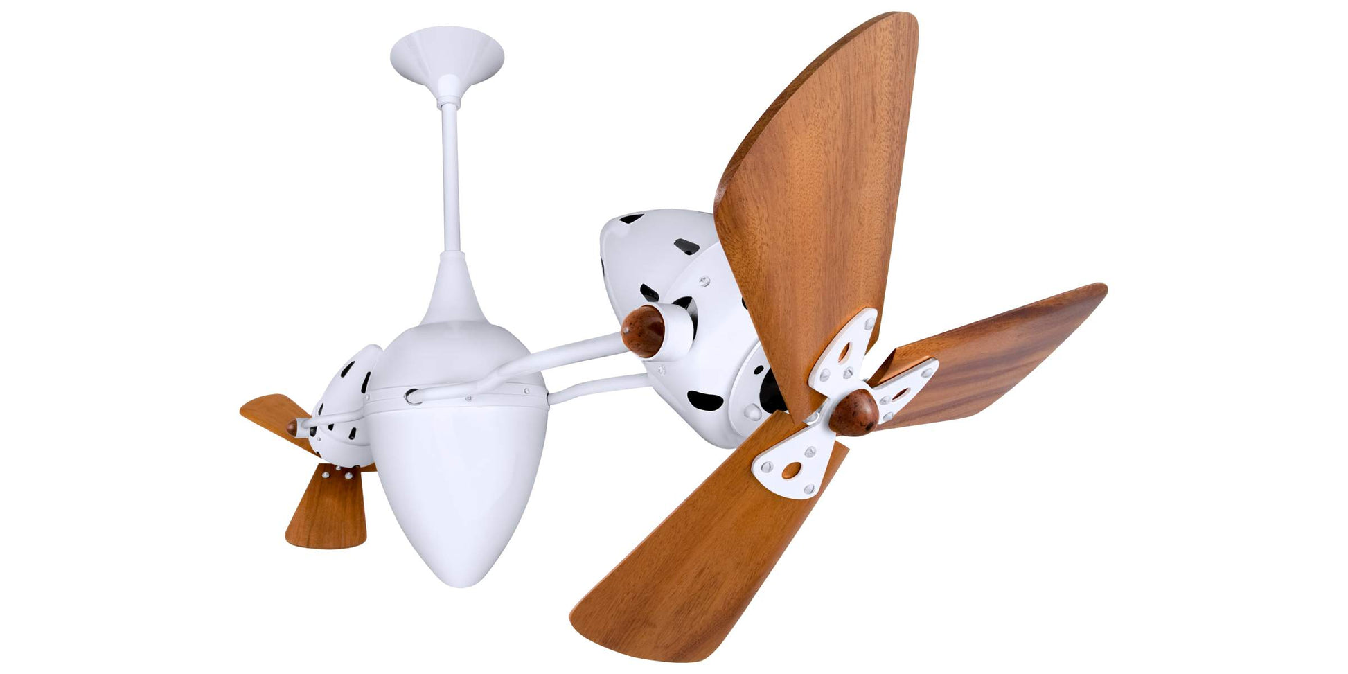 AR-WH-WD Matthews Ar Ruthiane 48" Ceiling Fan in Gloss White with Mahogany Blades