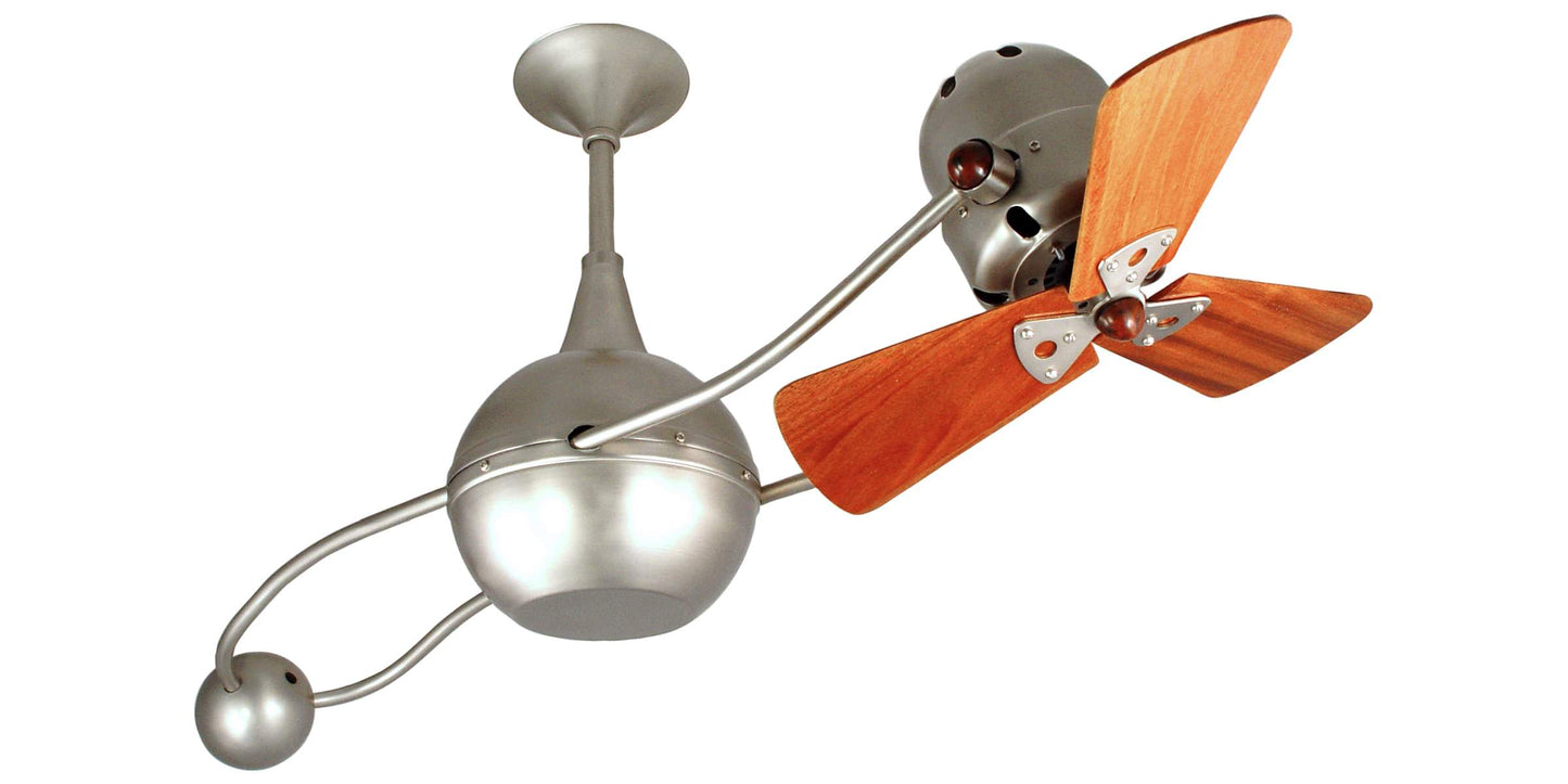 B2K-BN-WD Matthews Brisa 2000 40" Ceiling Fan in Brushed Nickel with Mahogany Blades