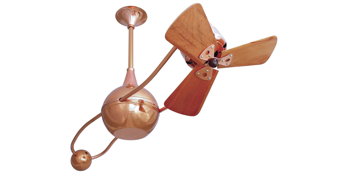 B2K-CP-WD Matthews Brisa 2000 40" Ceiling Fan in Polished Copper with Mahogany Blades