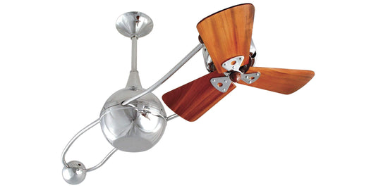 B2K-CR-WD Matthews Brisa 2000 40" Ceiling Fan in Polished Chrome with Mahogany Blades