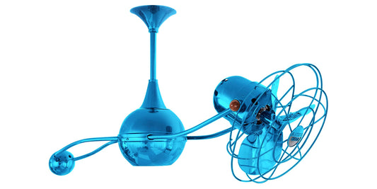 B2K-LTBLUE-MTL Matthews Brisa 2000 39" Ceiling Fan in Light Blue with Agua Marinha Blades