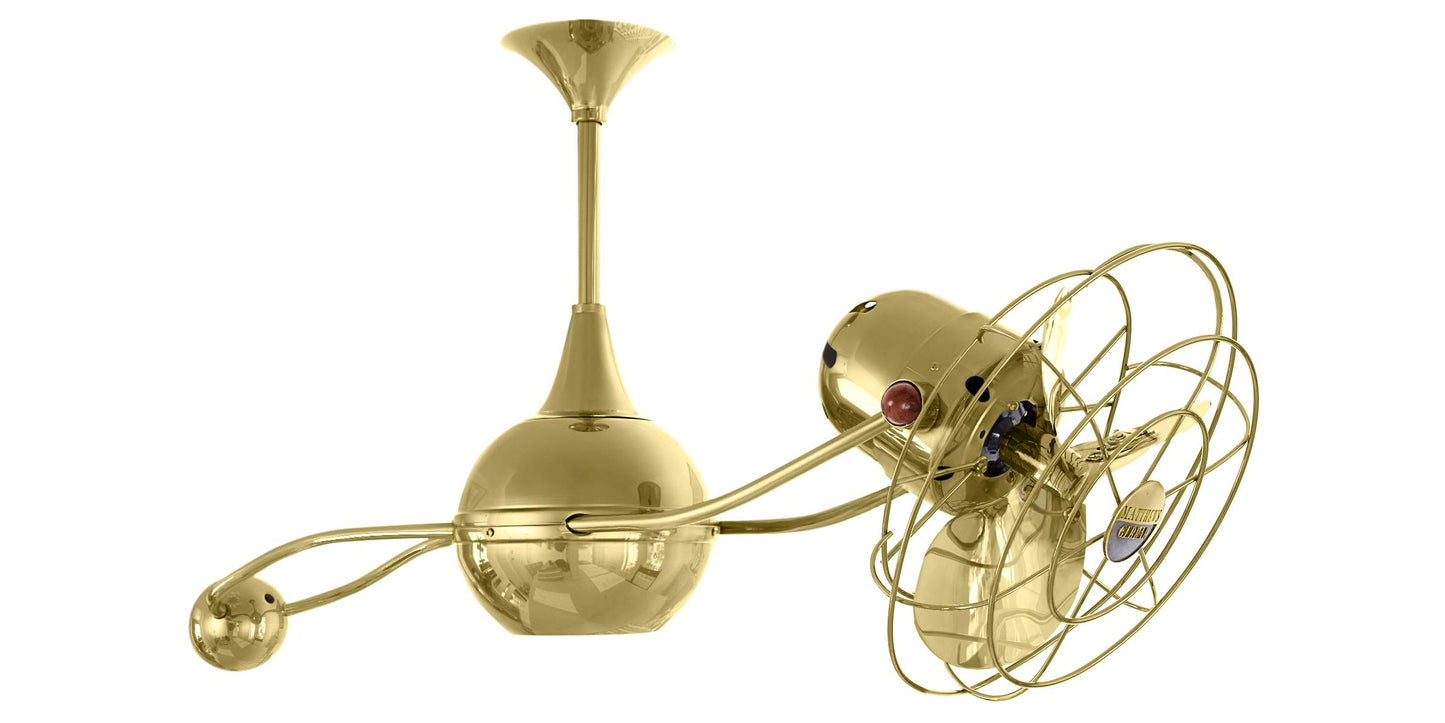 B2K-PB-MTL Matthews Brisa 2000 39" Ceiling Fan in Polished Brass with Polished Brass Blades