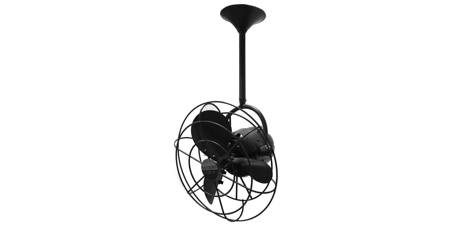 BD-BK-MTL Matthews Bianca Direcional 13" Ceiling Fan in Matte Black with Black Blades