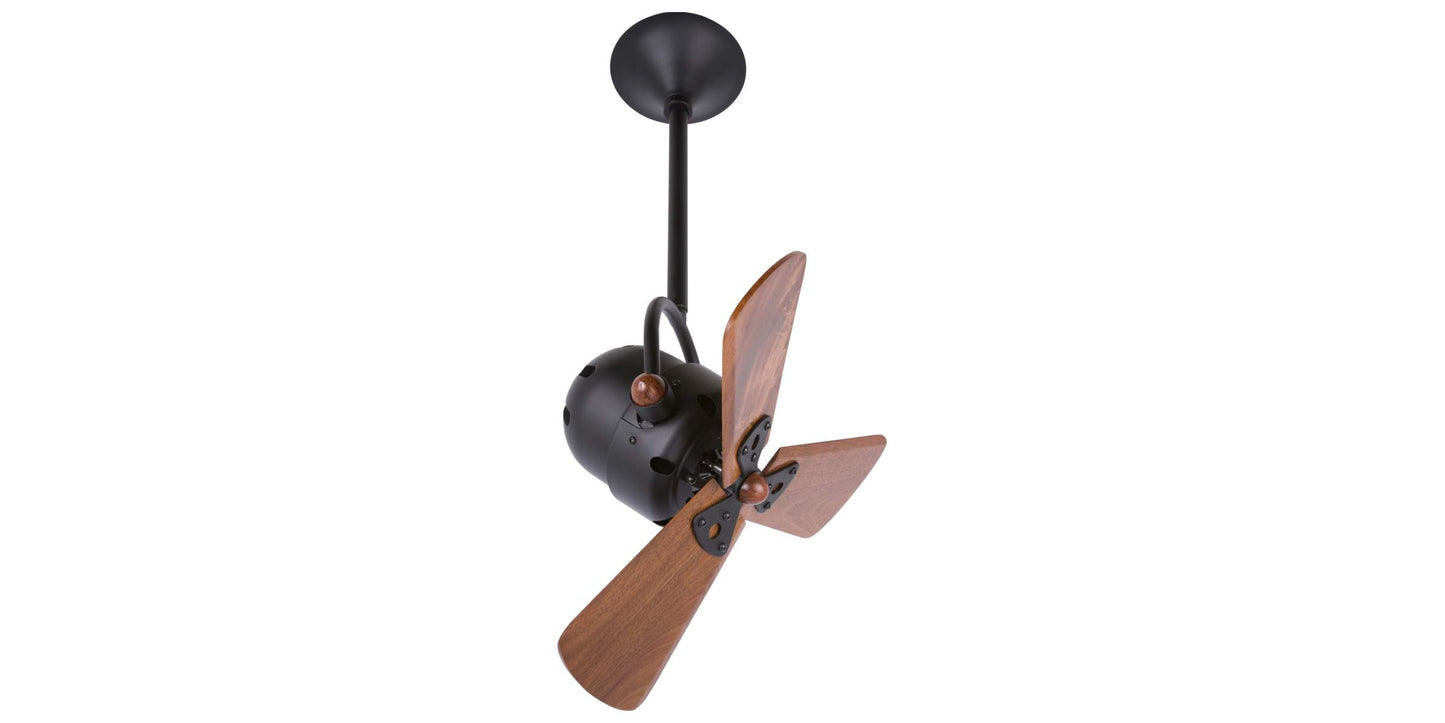 BD-BK-WD Matthews Bianca Direcional 16" Ceiling Fan in Matte Black with Mahogany Blades