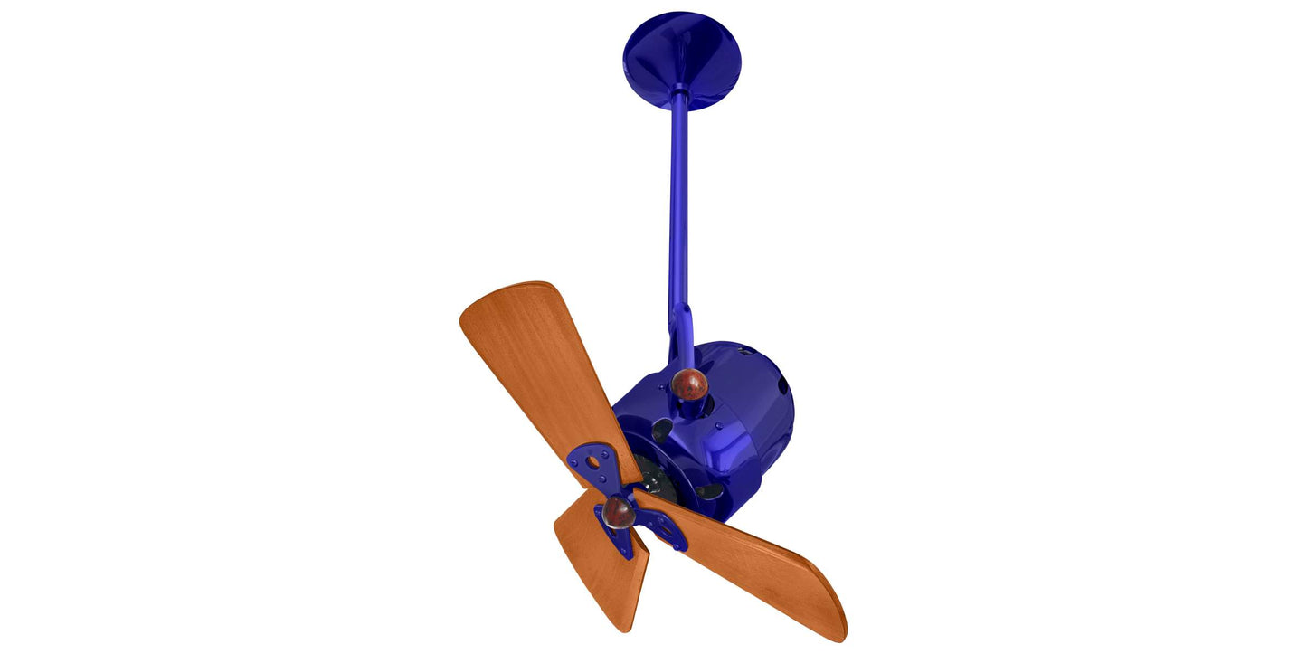 BD-BLUE-WD Matthews Bianca Direcional 16" Ceiling Fan in Safira with Mahogany Blades