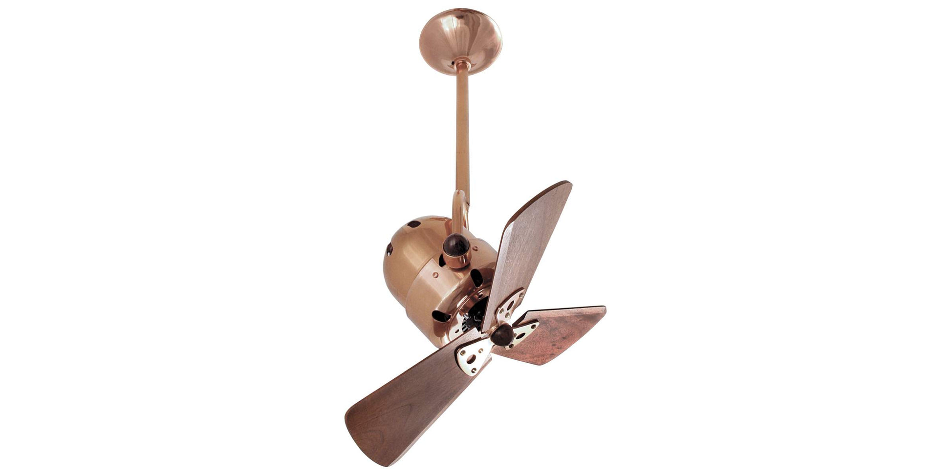 BD-CP-WD Matthews Bianca Direcional 16" Ceiling Fan in Polished Copper with Mahogany Blades