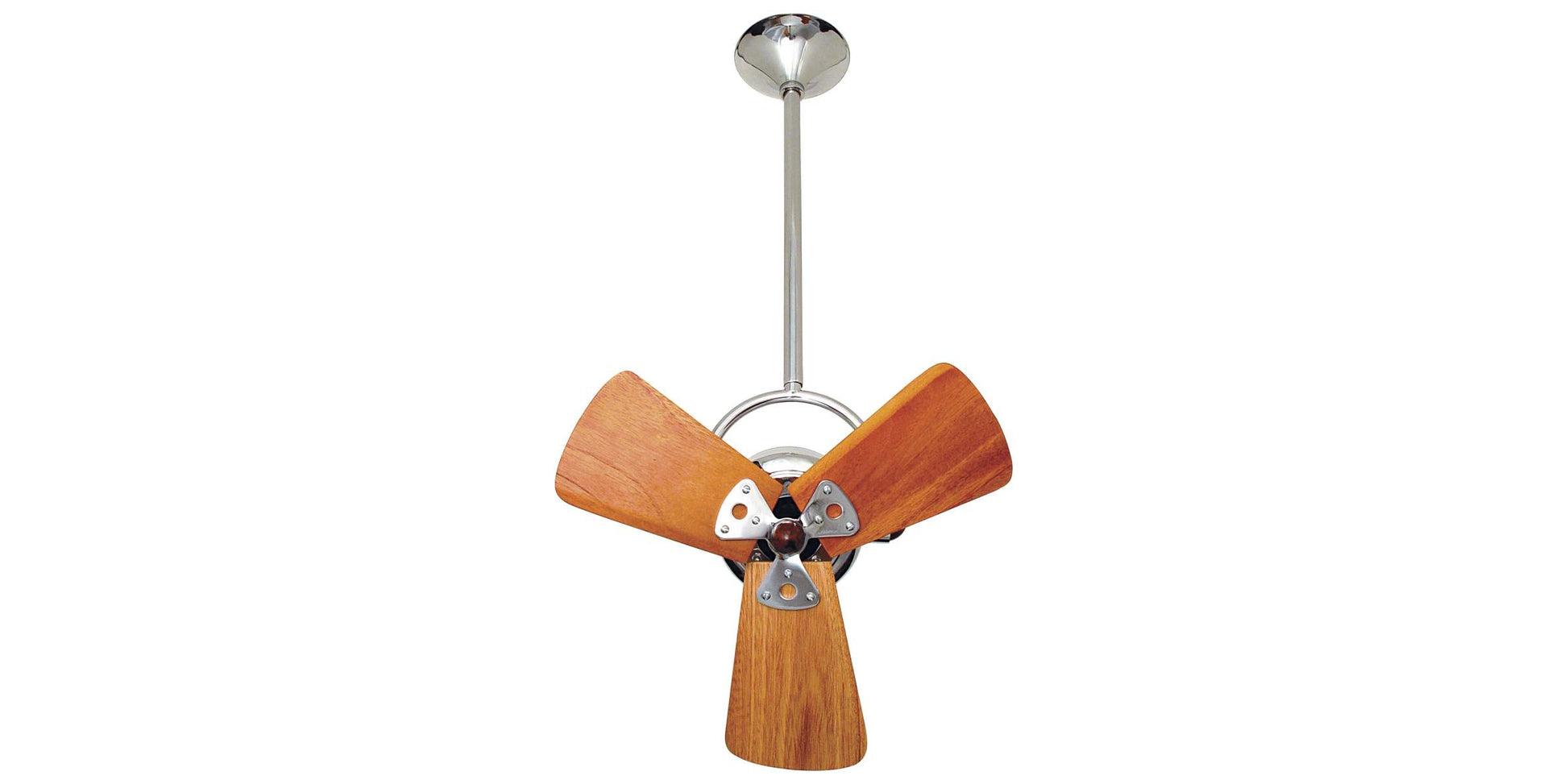 BD-CR-WD Matthews Bianca Direcional 16" Ceiling Fan in Polished Chrome with Mahogany Blades