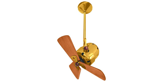 BD-GOLD-WD Matthews Bianca Direcional 16" Ceiling Fan in Ouro with Mahogany Blades