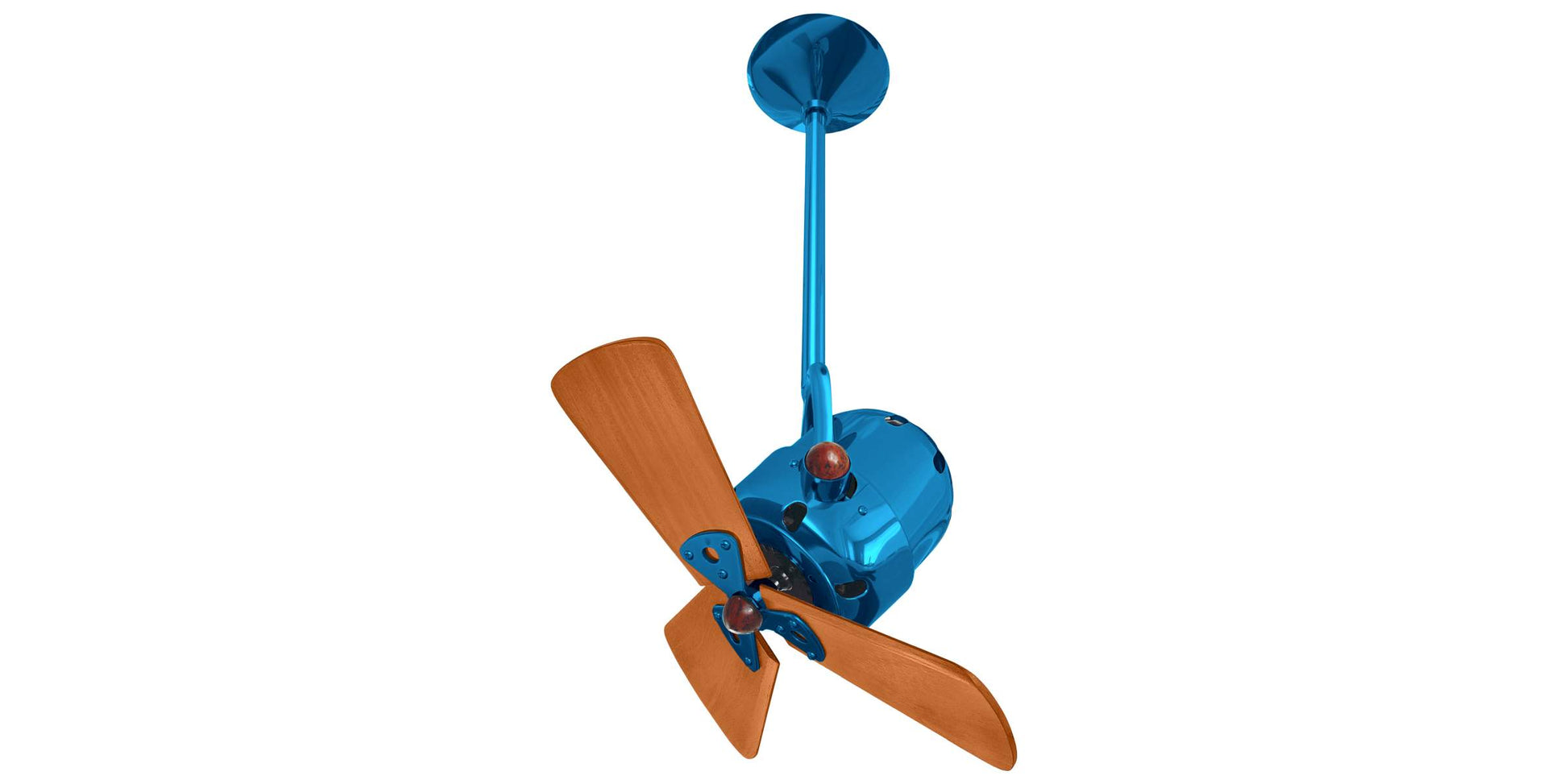 BD-LTBLUE-WD Matthews Bianca Direcional 16" Ceiling Fan in Agua Marinha with Mahogany Blades