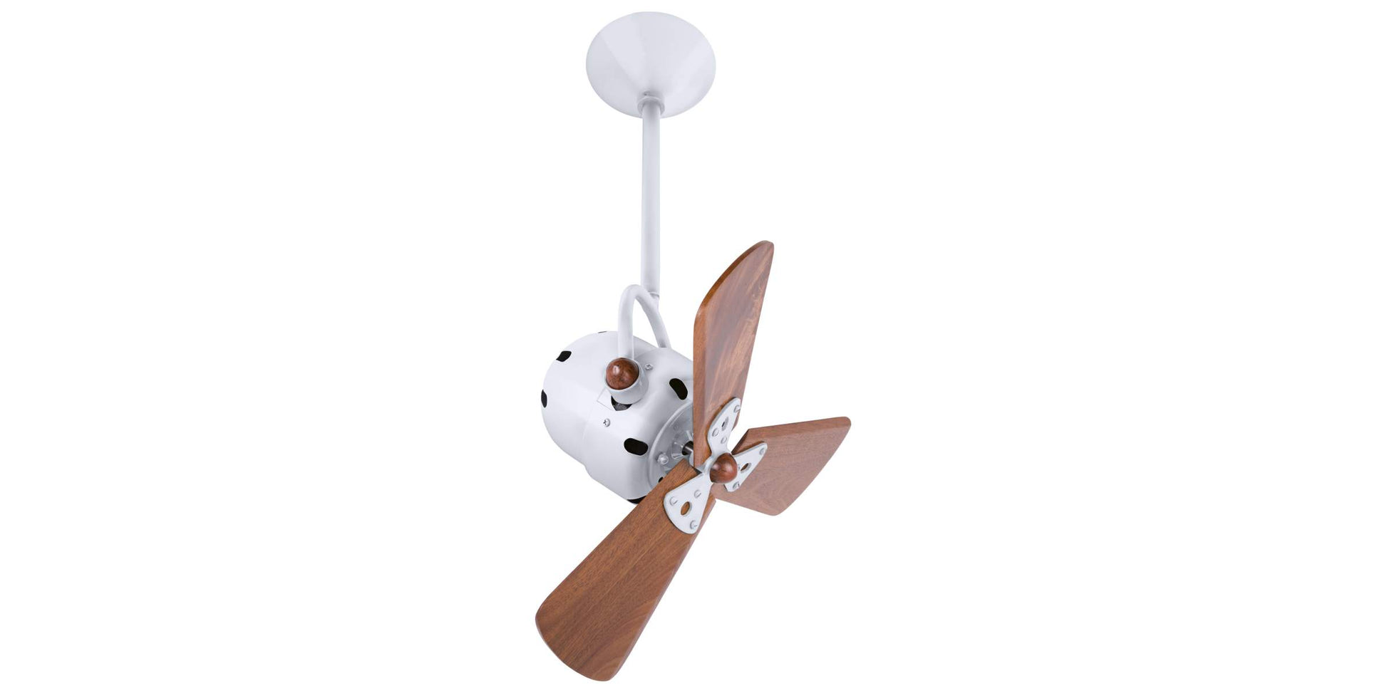 BD-WH-WD Matthews Bianca Direcional 16" Ceiling Fan in Gloss White with Mahogany Blades