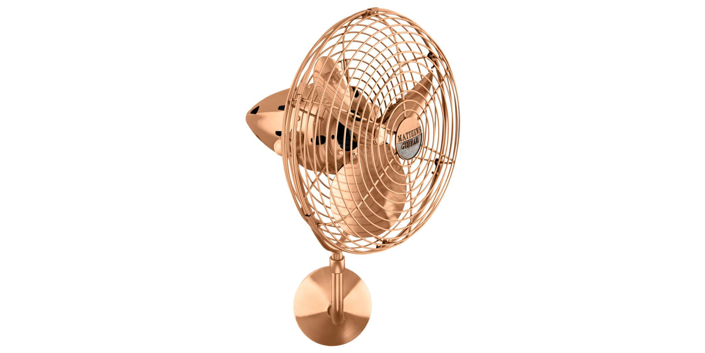 BP-BRCP-MTL Matthews Bruna Parede 13" Ceiling Fan in Brushed Copper with Polished Brass Blades