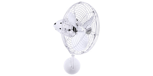 BP-WH-MTL Matthews Bruna Parede 13" Ceiling Fan in Gloss White with White Blades