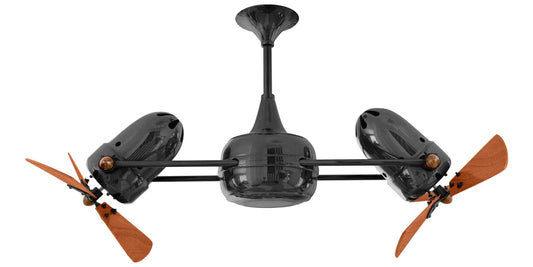 DD-BKN-WD Matthews Duplo-Dinamico 36" Ceiling Fan in Black Nickel with Mahogany Blades