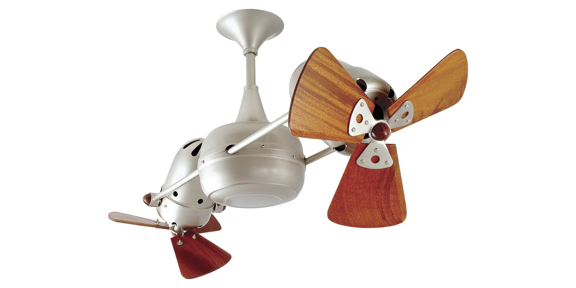 DD-BN-WD Matthews Duplo-Dinamico 36" Ceiling Fan in Brushed Nickel with Mahogany Blades