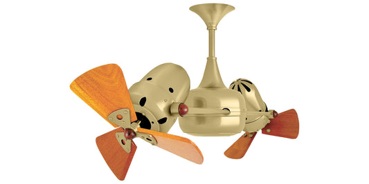 DD-BRBR-WD Matthews Duplo-Dinamico 36" Ceiling Fan in Brushed Brass with Mahogany Blades