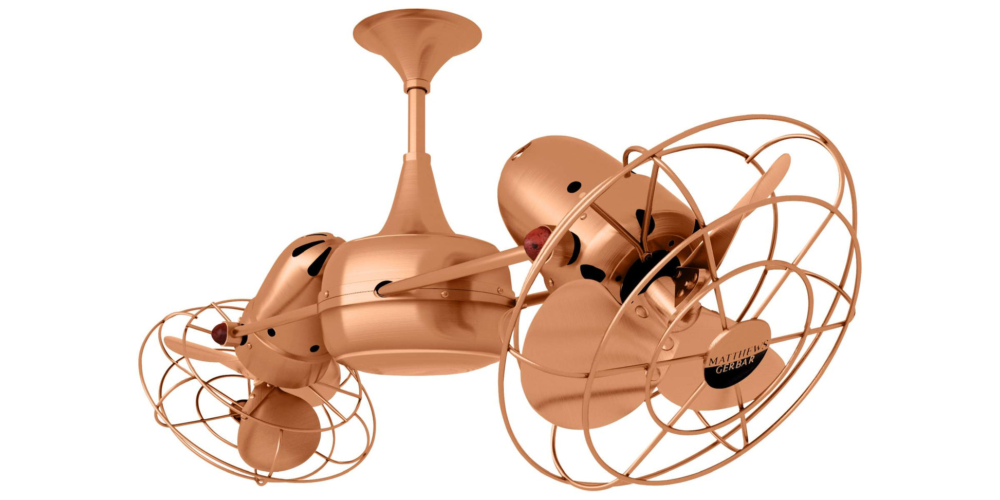 DD-BRCP-MTL Matthews Duplo-Dinamico 39" Ceiling Fan in Brushed Copper with Brushed Copper Blades