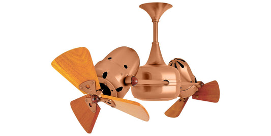 DD-BRCP-WD Matthews Duplo-Dinamico 36" Ceiling Fan in Brushed Copper with Mahogany Blades