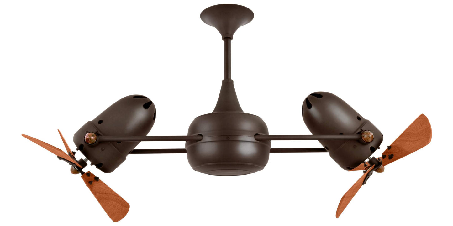 DD-BZZT-WD Matthews Duplo-Dinamico 36" Ceiling Fan in Bronzette with Mahogany Blades