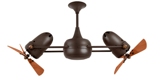 DD-BZZT-WD Matthews Duplo-Dinamico 36" Ceiling Fan in Bronzette with Mahogany Blades