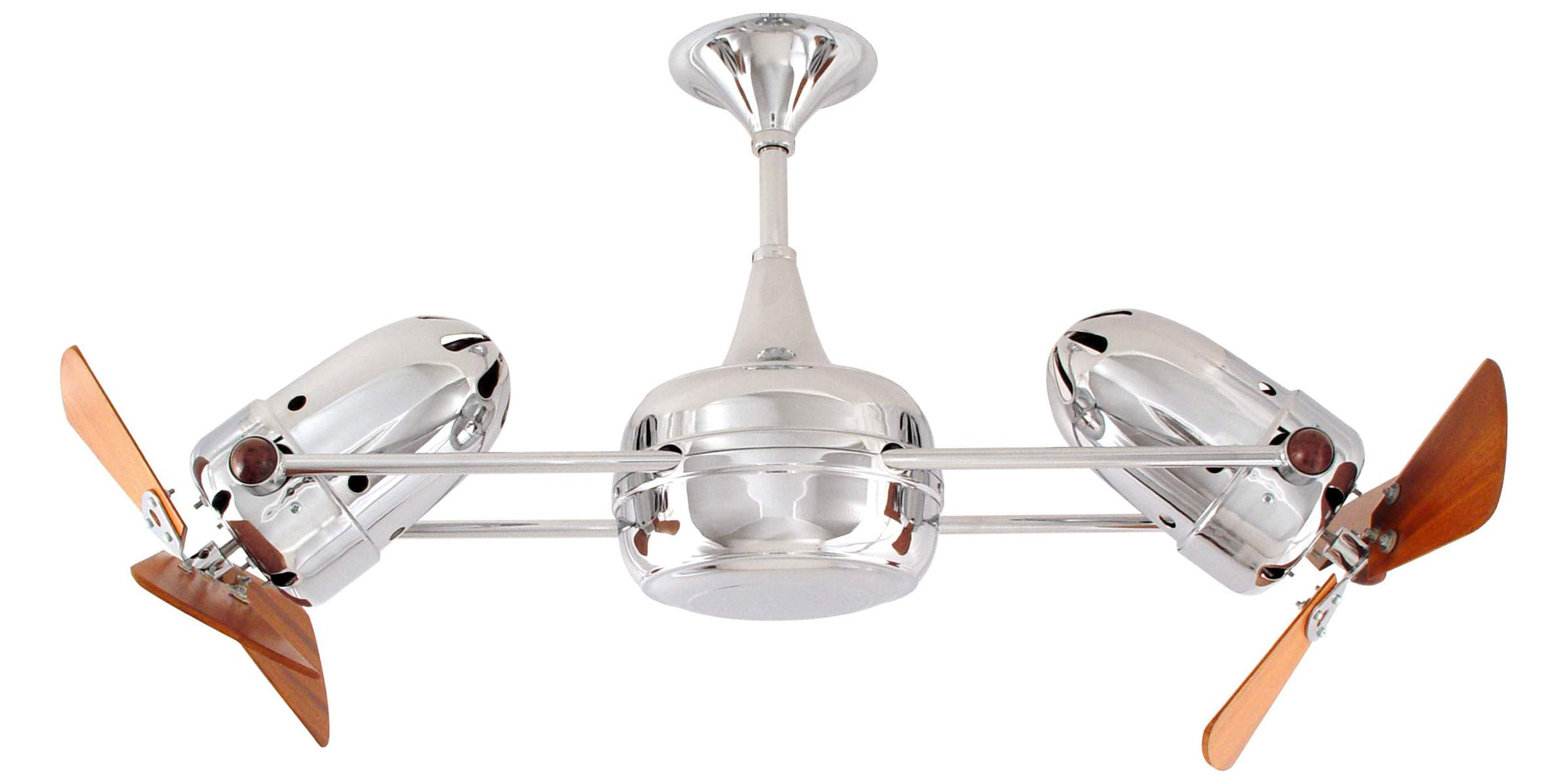 DD-CR-WD Matthews Duplo-Dinamico 36" Ceiling Fan in Polished Chrome with Mahogany Blades