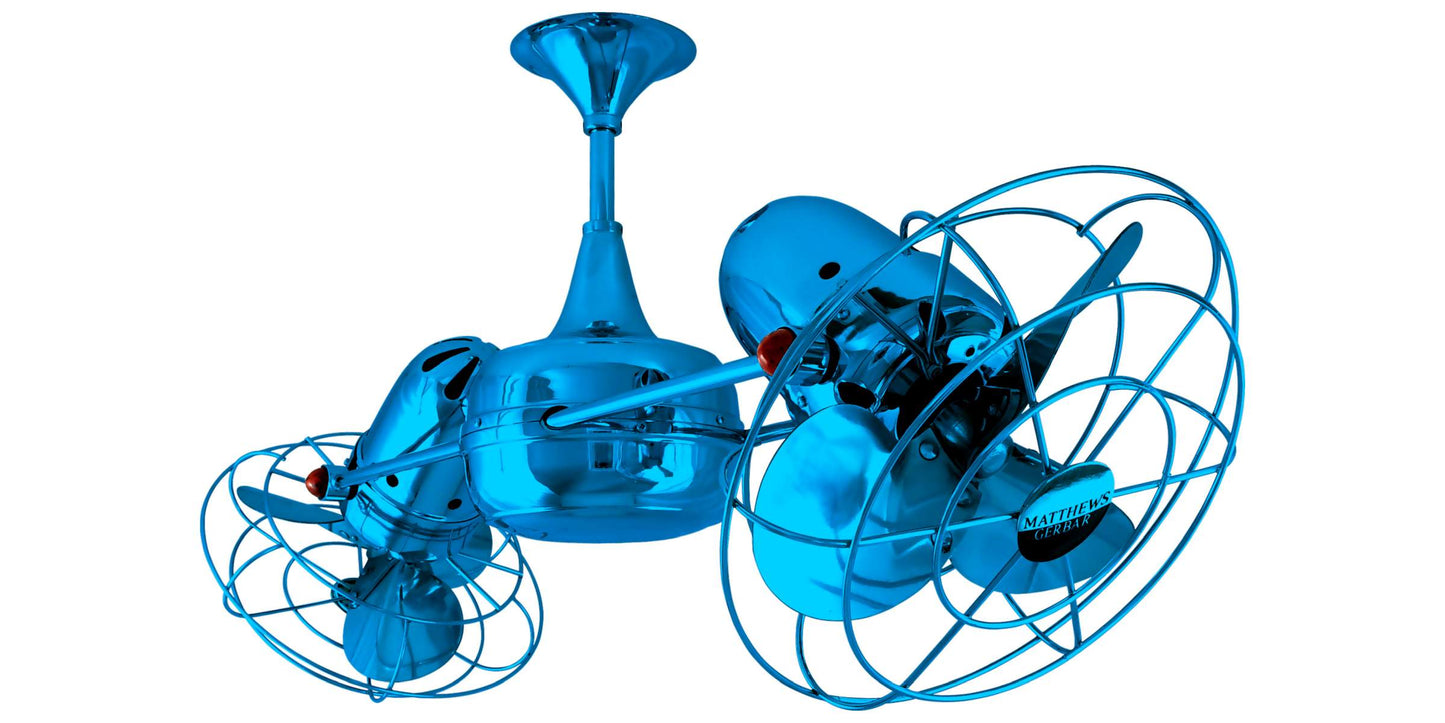 DD-LTBLUE-MTL Matthews Duplo-Dinamico 39" Ceiling Fan in Light Blue with Agua Marinha Blades