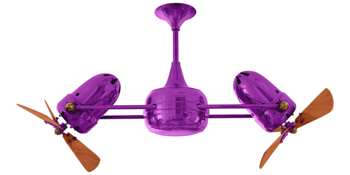 DD-LTPURPLE-WD Matthews Duplo-Dinamico 36" Ceiling Fan in Light Purple with Mahogany Blades