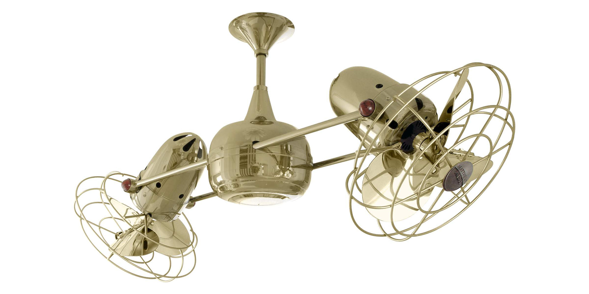 DD-PB-MTL Matthews Duplo-Dinamico 39" Ceiling Fan in Polished Brass with Polished Brass Blades