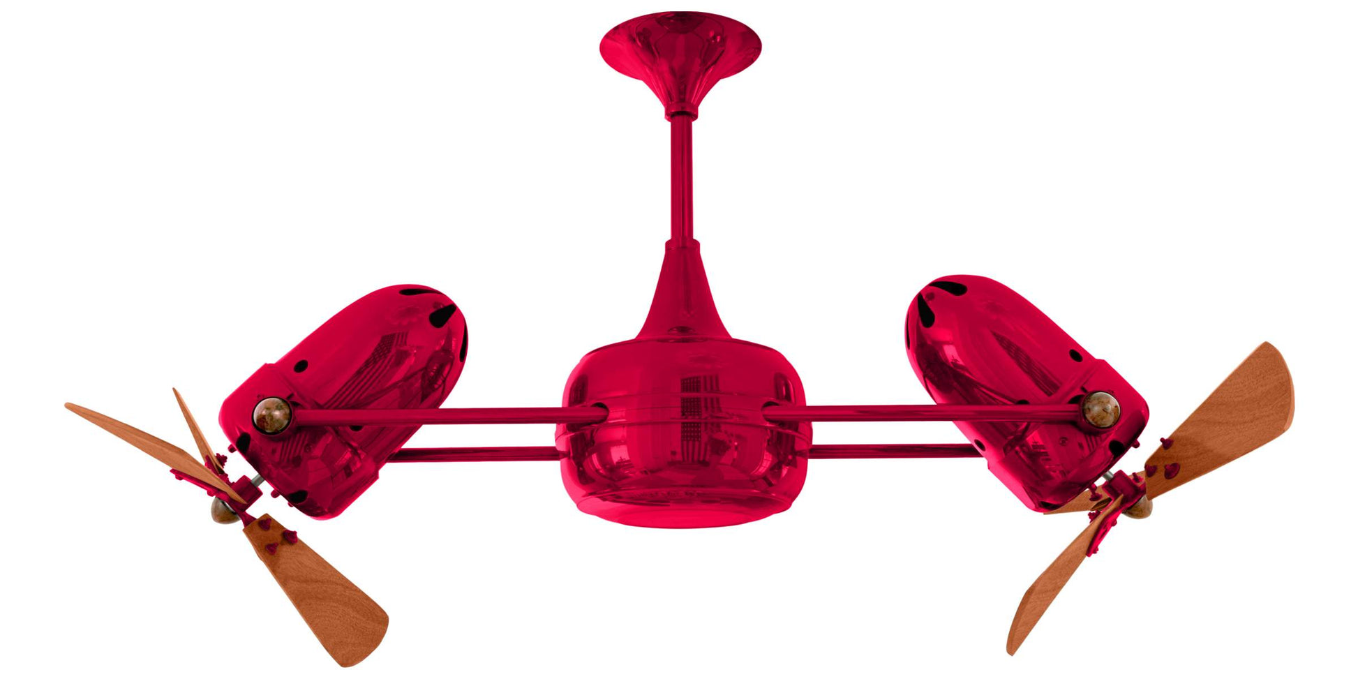 DD-RED-WD Matthews Duplo-Dinamico 36" Ceiling Fan in Red with Mahogany Blades