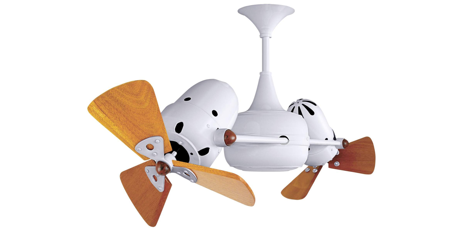 DD-WH-WD Matthews Duplo-Dinamico 36" Ceiling Fan in Gloss White with Mahogany Blades